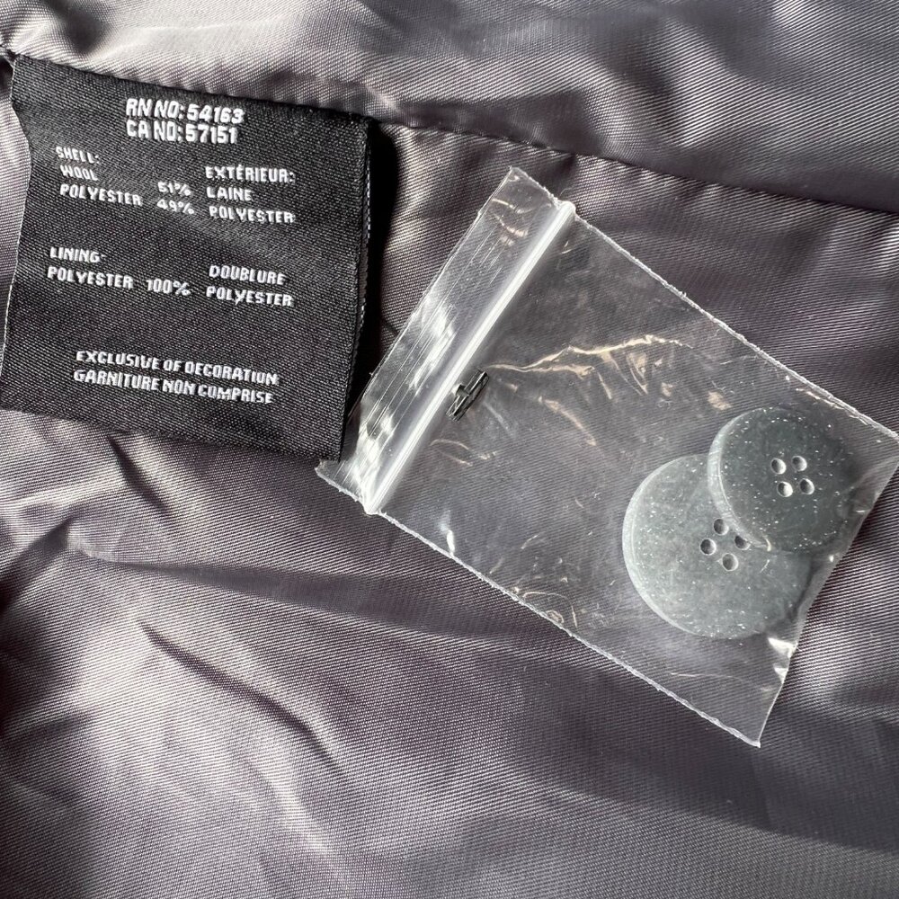 Andrew Marc Regine Gray Wool-Blend Button-Up Knee-Length Coat Notch Lapel Size M - Picture 10 of 10